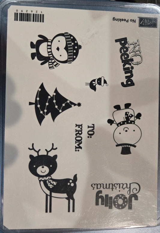 Stampin Up No Peeking Rubber Stamp Set