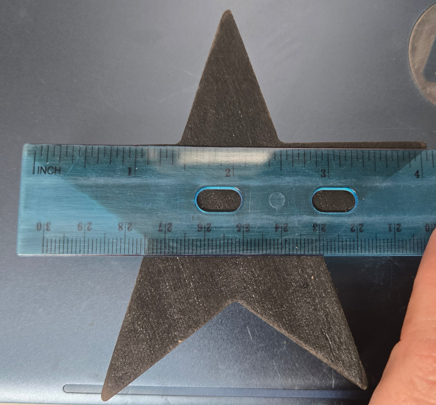 Black Star Shaped Distressed Wood Block