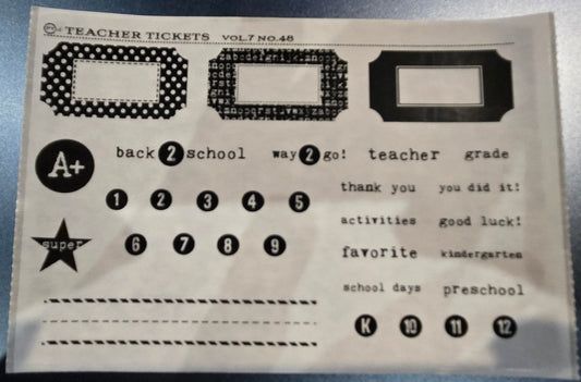 Studio Calico Teacher Tickets Stamps