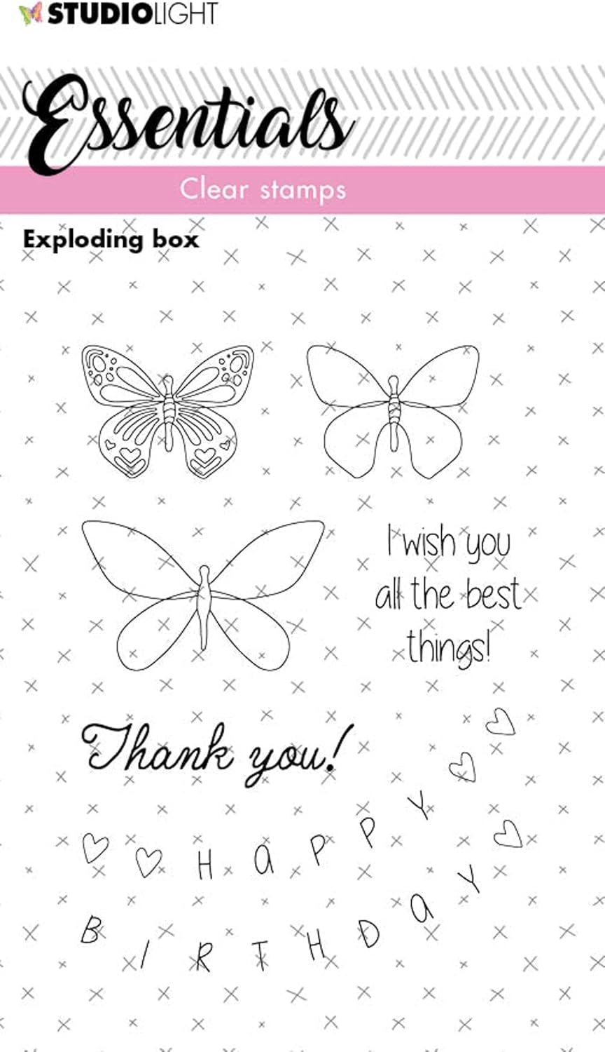 Studio Light Butterflies Stamps from the Exploding Box line