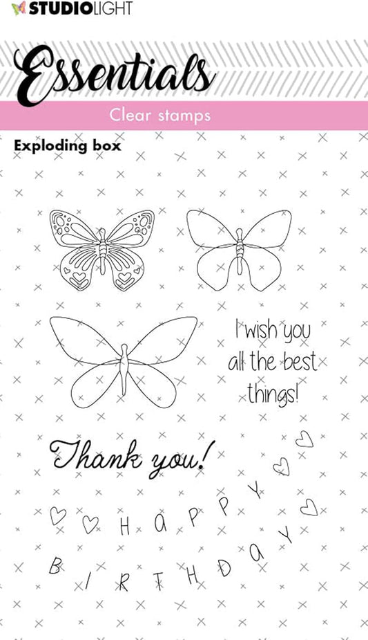 Studio Light Butterflies Stamps from the Exploding Box line
