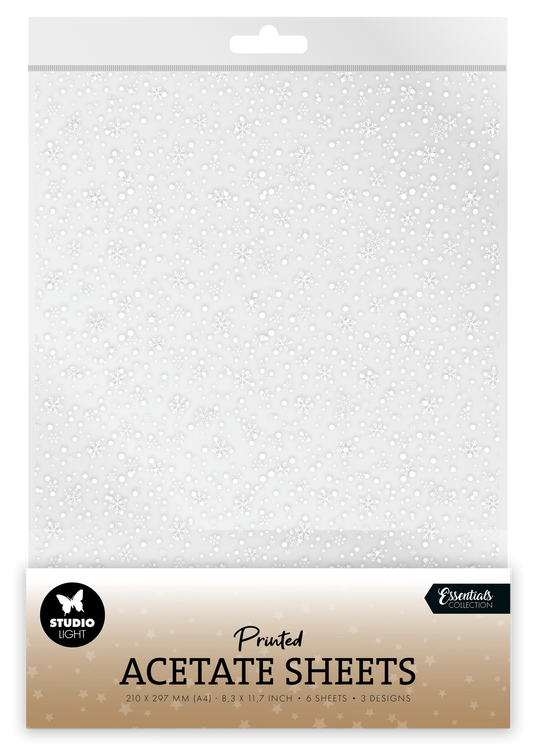 Snowflake Printed Acetate Sheets 8.3x11.7