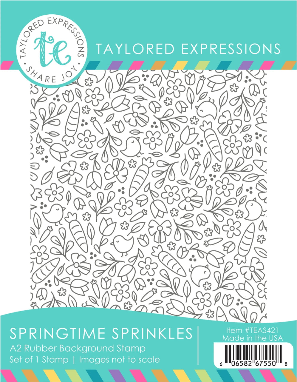 Springtime Sprinkles Background Rubber Stamp