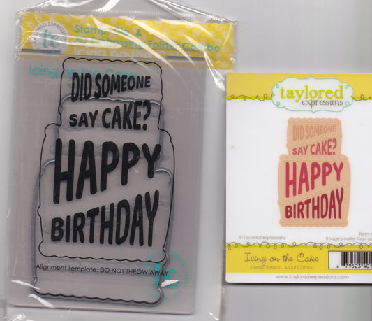 Taylored Expressions Icing on the Cake Stamp Die Embossing Folder Set