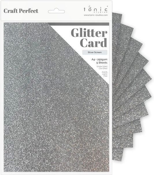 Silver Glitter Cardstock 8.5x11