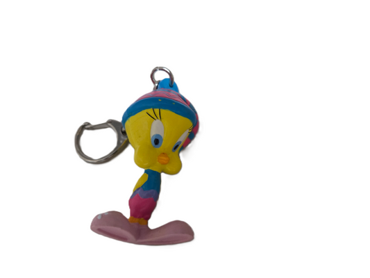 Vintage Tweety Bird Blue Pink Pjs Keychain