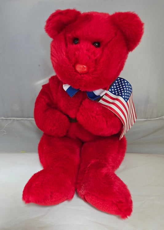 Thomas the Patriotic Bear Beanie Buddy