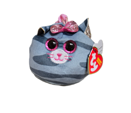Kiki Gray Striped Cat Squishy Beanies Clip On