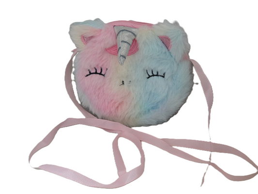 Unicorn Plush Purse Zippered Bag