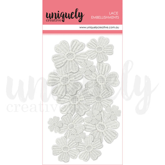 Mixed Lace Flowers Embellishments