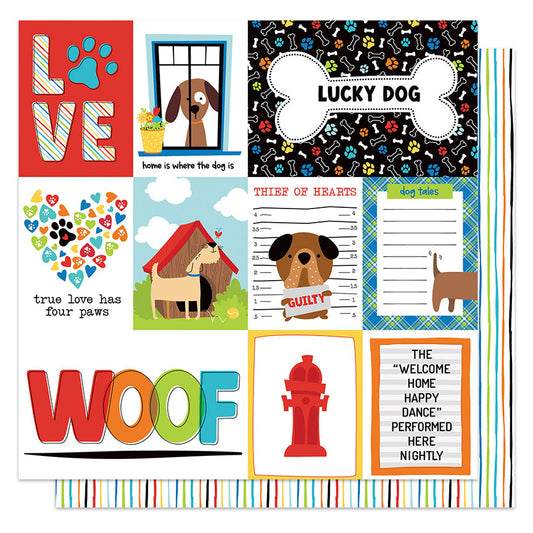 Luclu Dog Bow Wow 12x12 Scrapbook paper by Photo Play