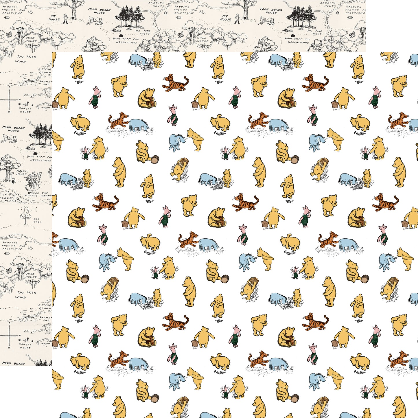 Winnie the Pooh Baby Friends Forever Scrapbook paper