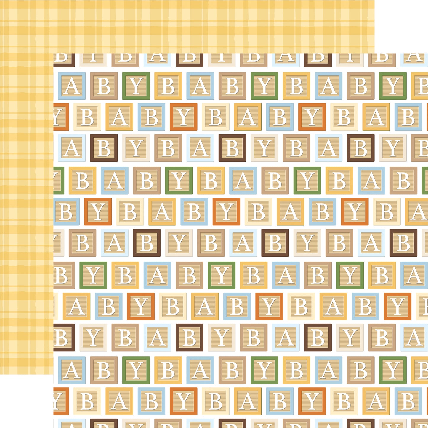 Winnie the Pooh Baby blocks Scrapbook Paper