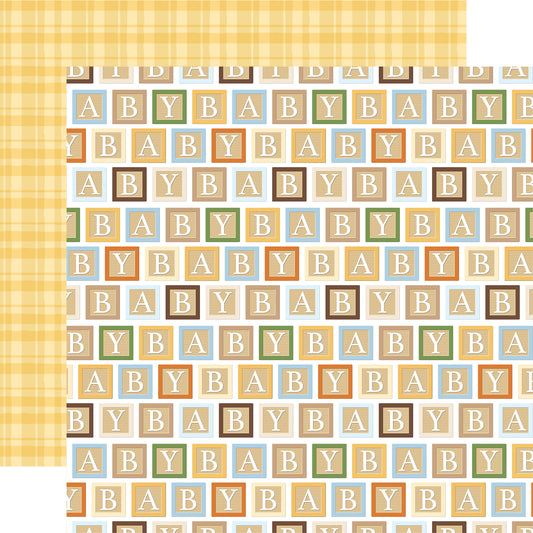 Winnie the Pooh Baby blocks Scrapbook Paper