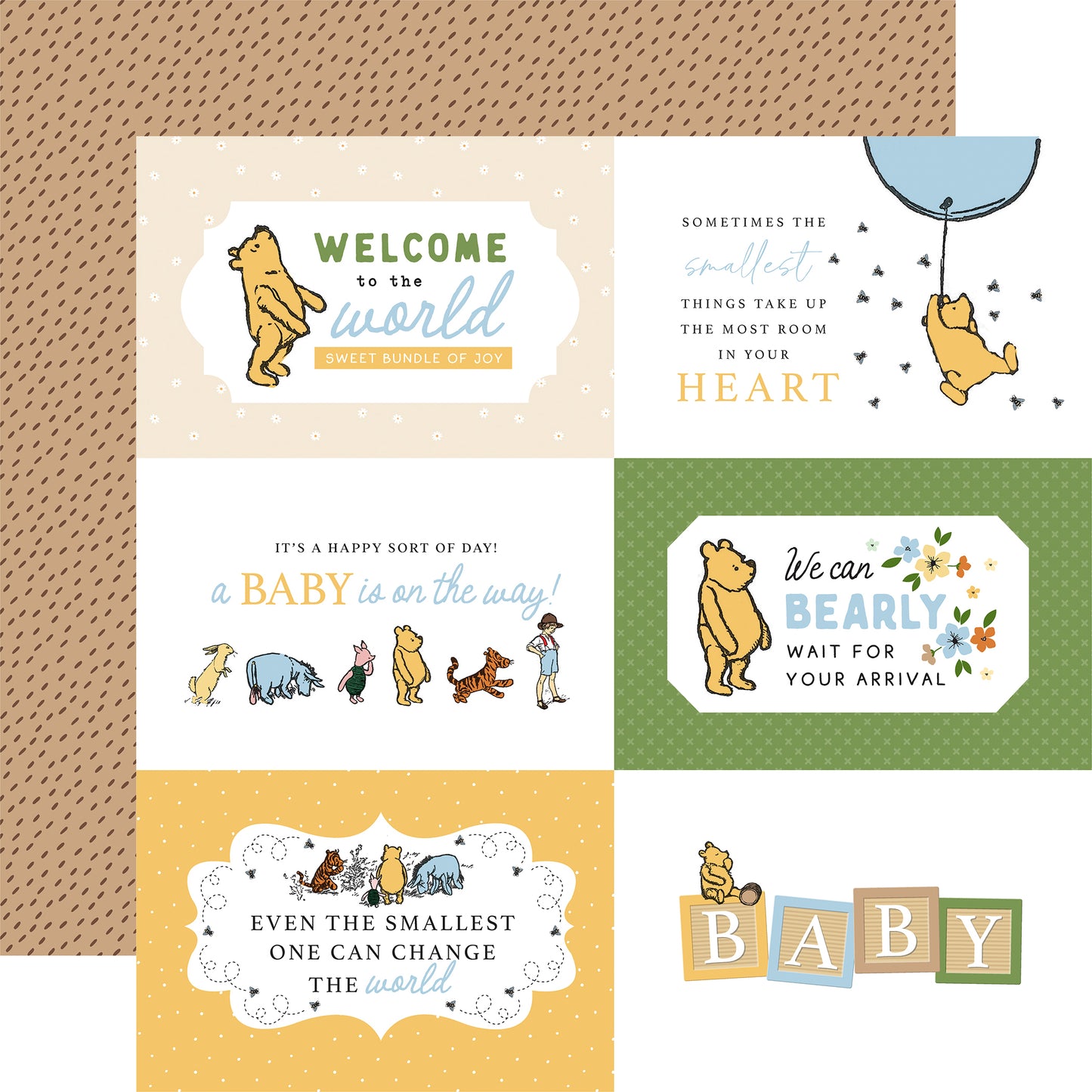 Classic Pooh Baby - 6x4 Journal Cards 12x12 Scrapbook Paper