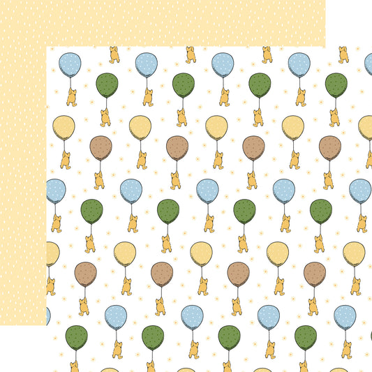 Winnie the Pooh Baby On the Way Balloon Scrapbook Paper