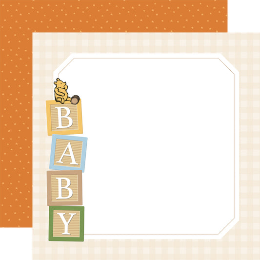 Welcome Baby Winnie the Pooh Scrapbook Paper