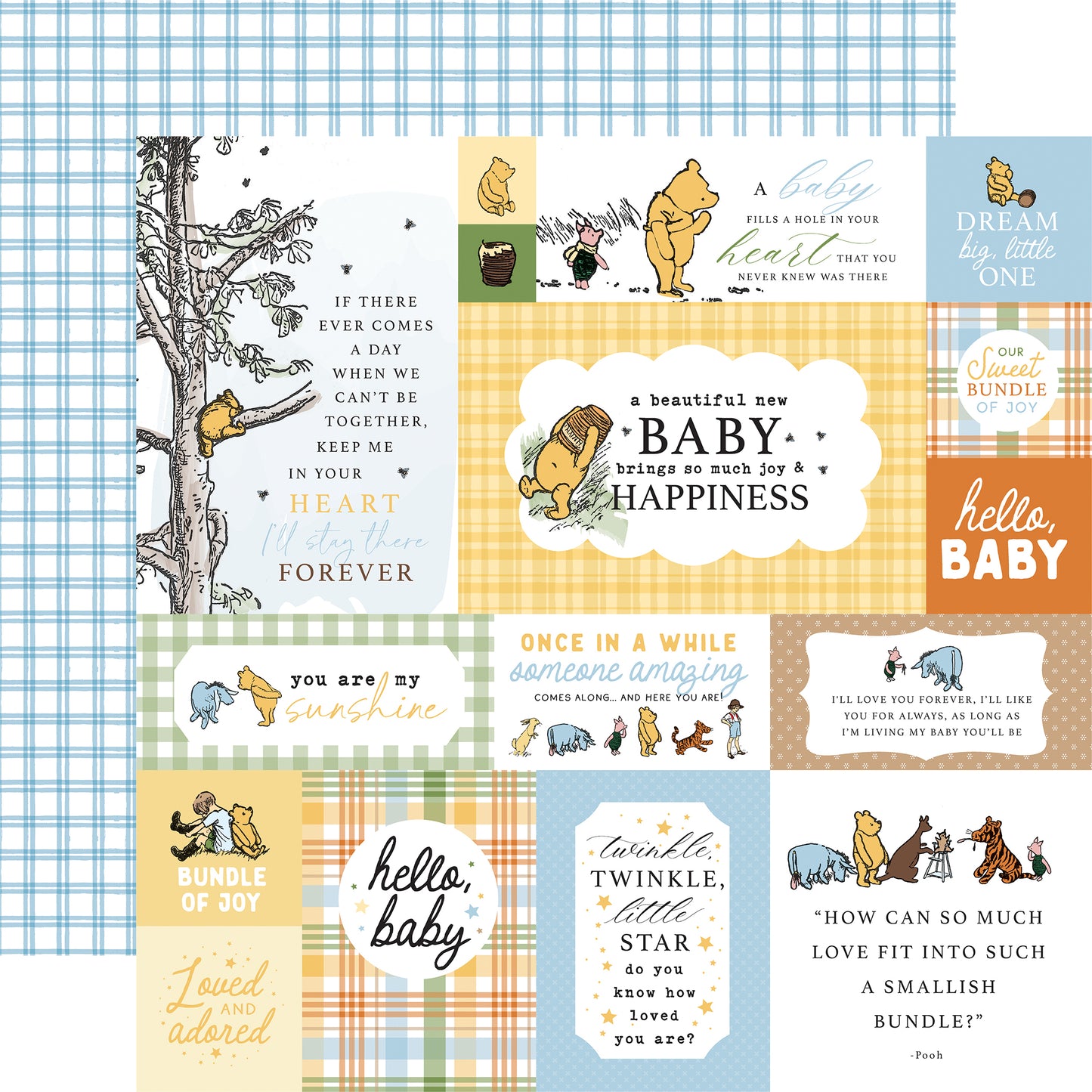 Multi Journaing Cards Winnie the Pooh Baby Scrapbook paper