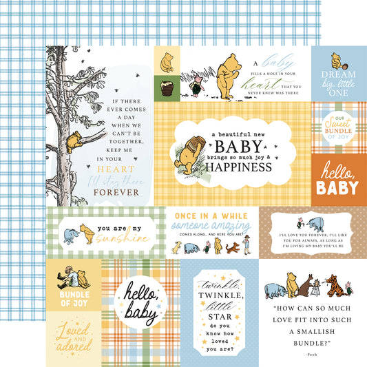 Multi Journaing Cards Winnie the Pooh Baby Scrapbook paper