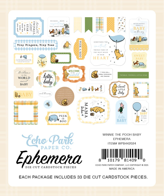 Winnie the Pooh Baby Ephemera Die Cuts