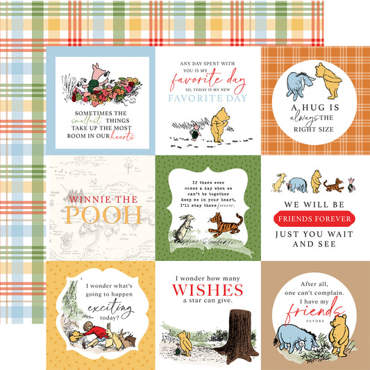 4x4 Journaling Cards Winnie the Pooh Scrapbook Paper