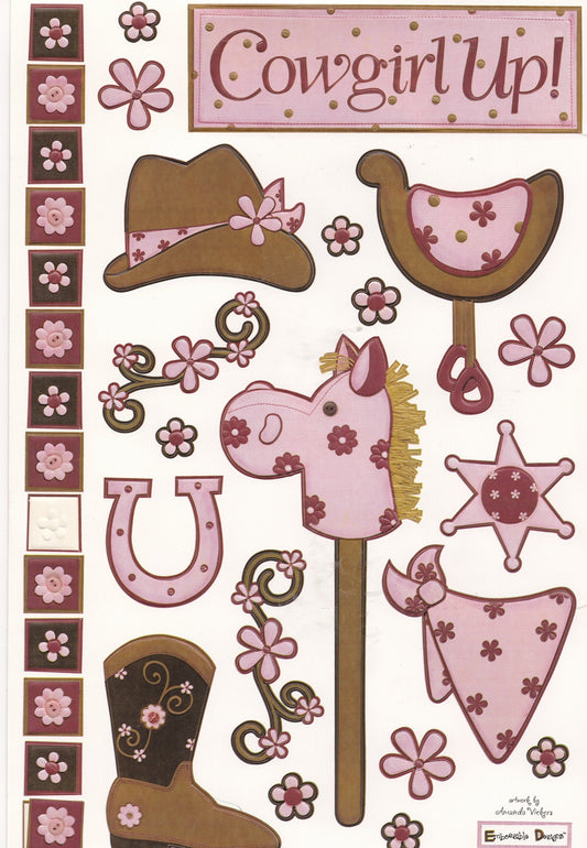 We R Memory Keepers Cowgirl Up Embossed Stickers