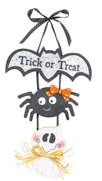 Welcome Treat Friends - Bat Ghost Spider Halloween Decor