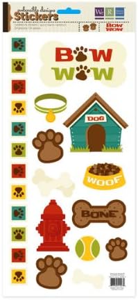 We R Memory Keepers Bow Wow Dog Embossed Stickers
