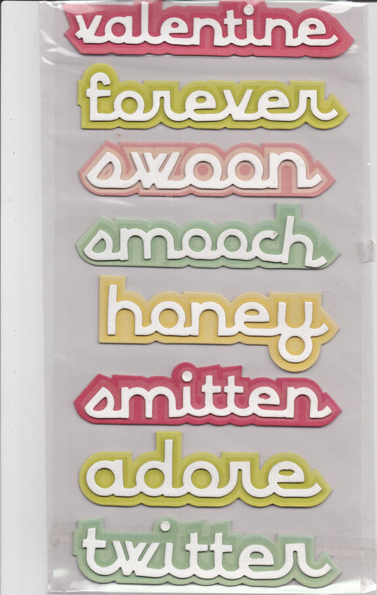 We R Memory Keepers Valentine Chipboard Words