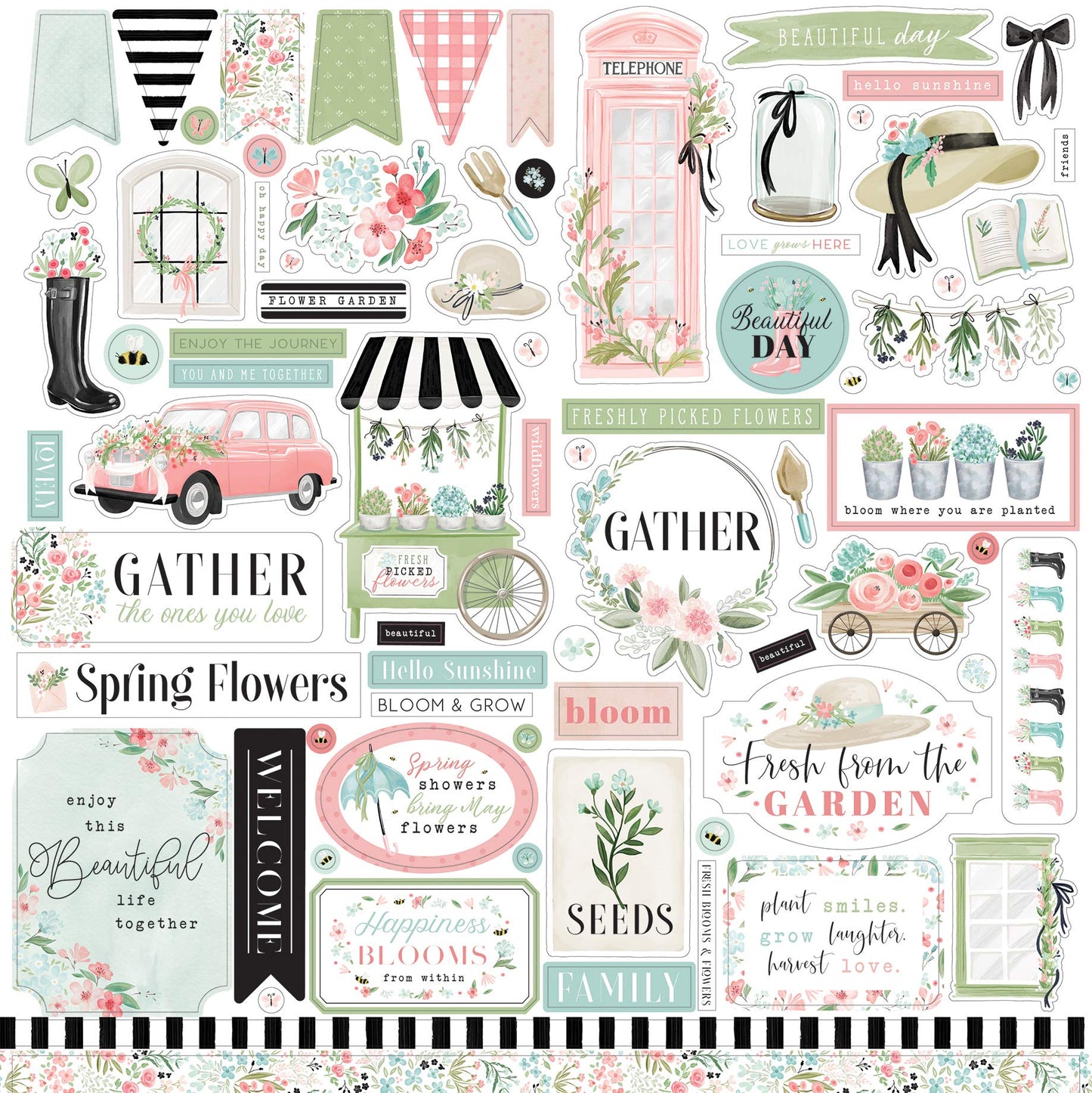 Echo Park Flower Garden Sticker Sheet