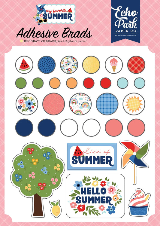 My Favorite Summer Adhesive Brads