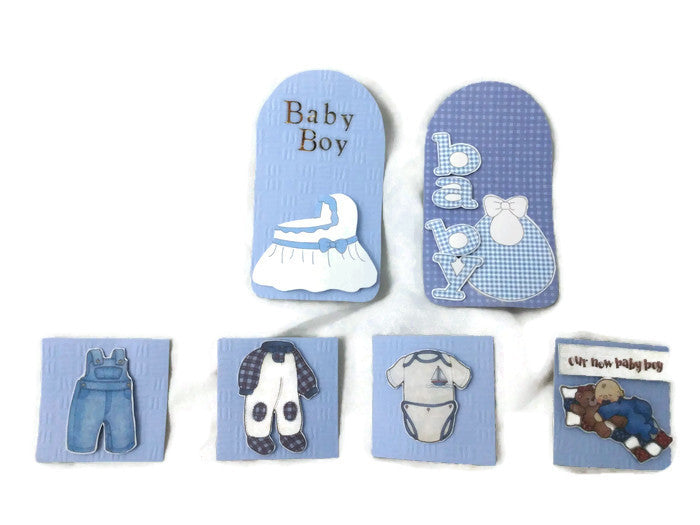 Baby Boy Handmade Tags and Decorative Squares Embellishments