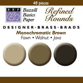 Bazzill Monochromatic Brown Round Brads