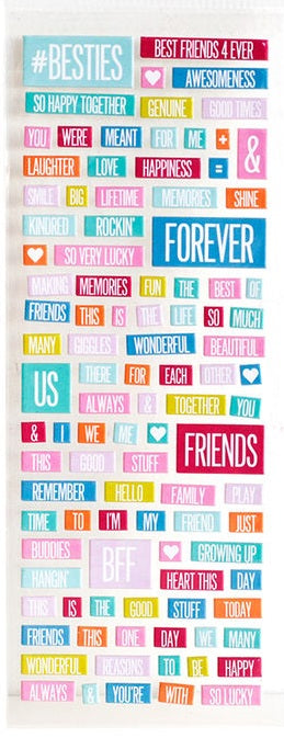 Best Friends Besties Chipboard Stickers