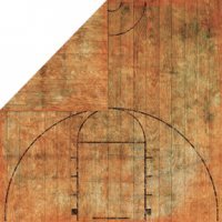 Bo Bunny Slam Dunk Dribble Basketball Scrapbook Paper