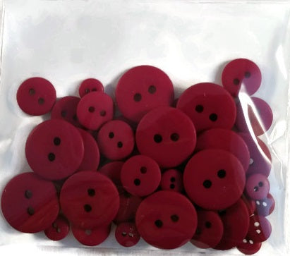 Burgundy Resin Buttons Assortment