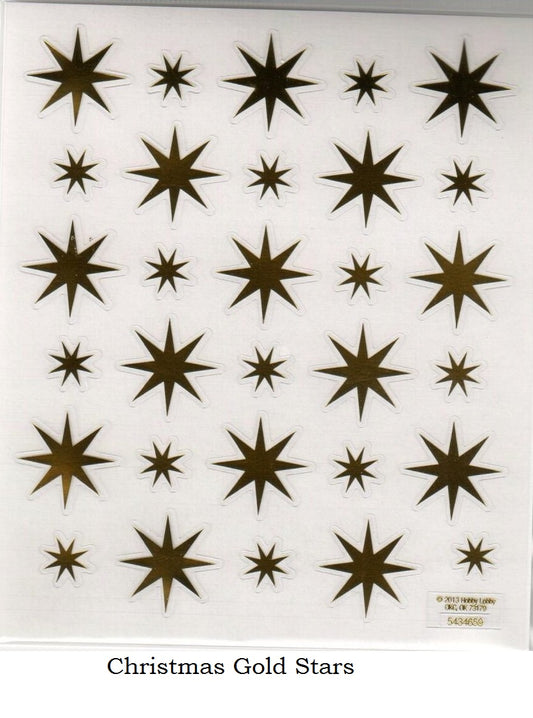 Christmas Gold Star Stickers