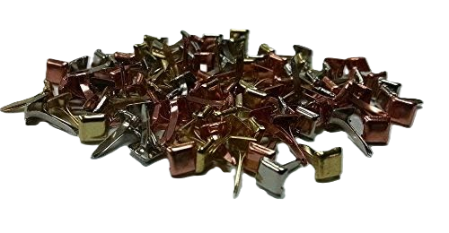 Metallic Metals Colored Mini Square Brads - 100 Pieces