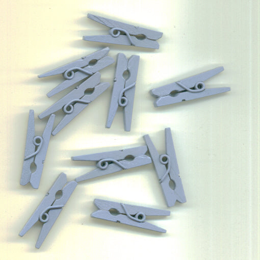 Blue Wooden Mini Clothespins - 25pc