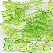 Buttons Galore Die Cut Letters Rainforest Green