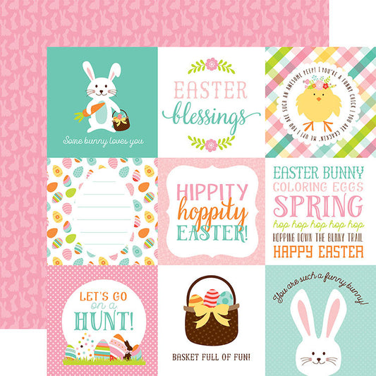 Hello Easter 4x4 Squares Scrapbook Paper by Echo Park