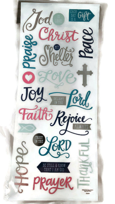 Faith Silver Foil Word Phrase Stickers