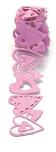 Pink Hearts Felt Fusion Self Adhesive Trim