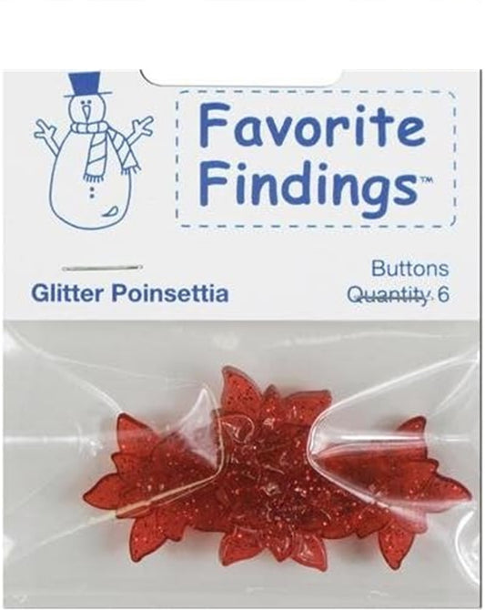 Glitter Poinsettia Buttons Favorite Findings