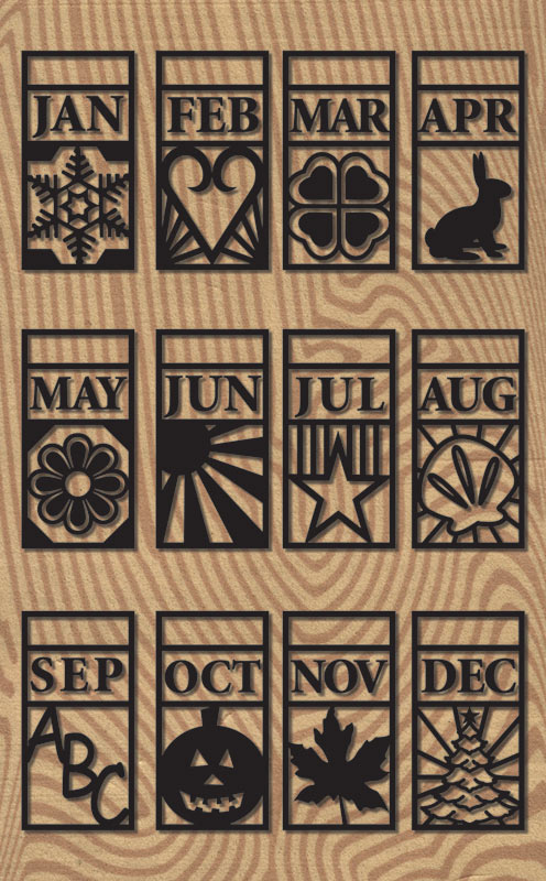 Months Calendar Foam Stamp Set