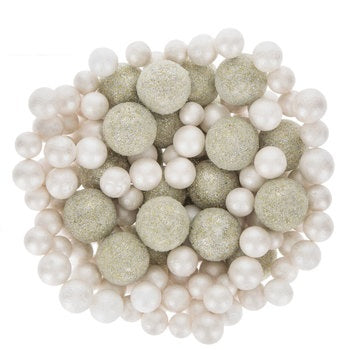 Farmhouse White Glitter Balls Decor