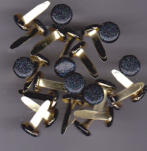 Black Glitter Round Brads Paper Fasteners