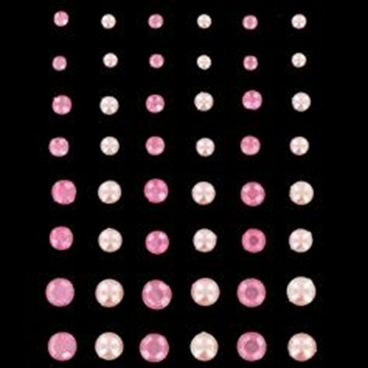 Self Adhesive Pink Gems and Pearls