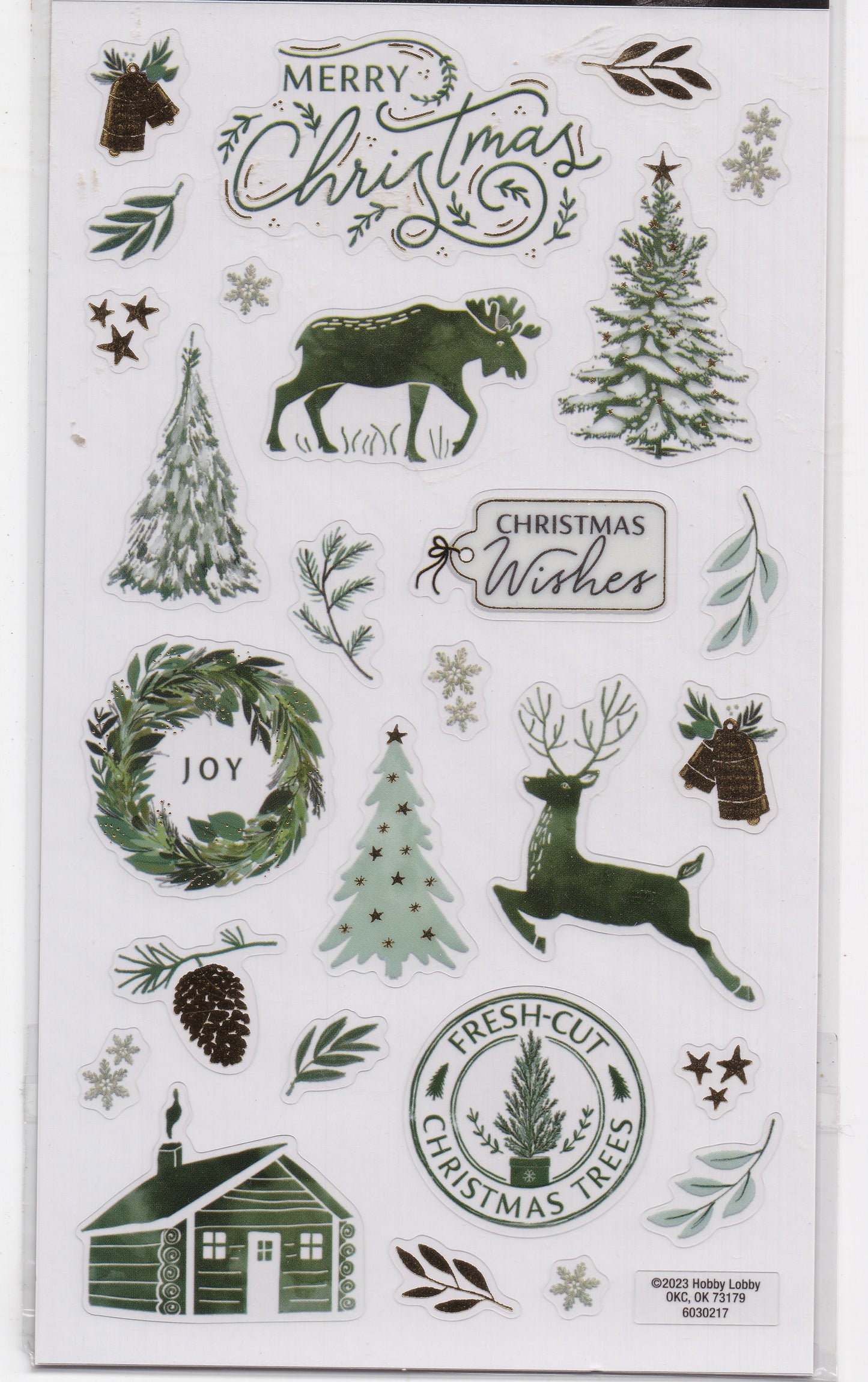 Wintergreen Foiled Christmas Stickers