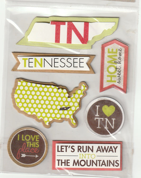 3d Tennessee Scrapbook Stickers